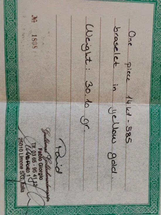 14k Yellow Gold rectangle bangle bracelet - Picture 5 of 6